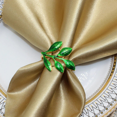 Δαχτυλίδι από χαρτοπετσέτα με φύλλα 12 τμχ. Δαχτυλίδι για χαρτοπετσέτες για την ημέρα των ευχαριστιών Ασημένιο επιτραπέζιο δαχτυλίδι για Χριστουγεννιάτικες γιορτές γάμου Διακόσμηση δείπνου HWL06