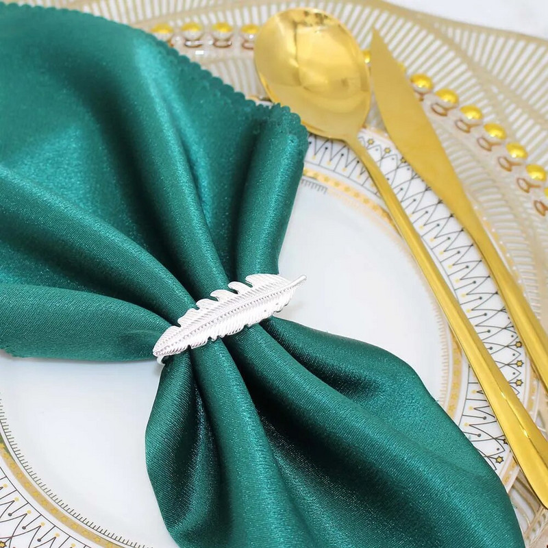 Δαχτυλίδι από χαρτοπετσέτα με φύλλα 12 τμχ. Δαχτυλίδι για χαρτοπετσέτες για την ημέρα των ευχαριστιών Ασημένιο επιτραπέζιο δαχτυλίδι για Χριστουγεννιάτικες γιορτές γάμου Διακόσμηση δείπνου HWL06