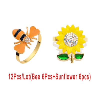 12Gb zelta metāla salvešu gredzeni Flamingo salvešu turētājs kāzu Ziemassvētku ballītei banketu vakariņām auduma dvieļu virtuves dekors HWE16