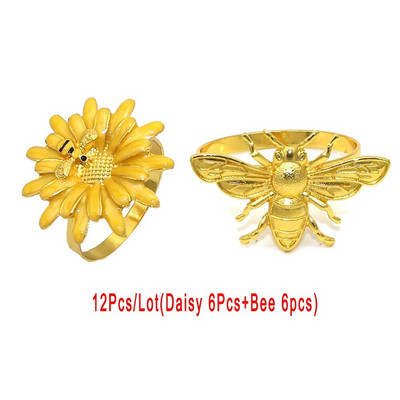 12Gb zelta metāla salvešu gredzeni Flamingo salvešu turētājs kāzu Ziemassvētku ballītei banketu vakariņām auduma dvieļu virtuves dekors HWE16