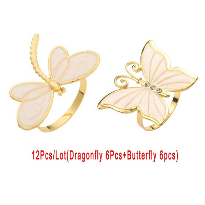 12Gb zelta metāla salvešu gredzeni Flamingo salvešu turētājs kāzu Ziemassvētku ballītei banketu vakariņām auduma dvieļu virtuves dekors HWE16