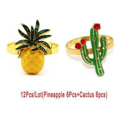 12Gb zelta metāla salvešu gredzeni Flamingo salvešu turētājs kāzu Ziemassvētku ballītei banketu vakariņām auduma dvieļu virtuves dekors HWE16