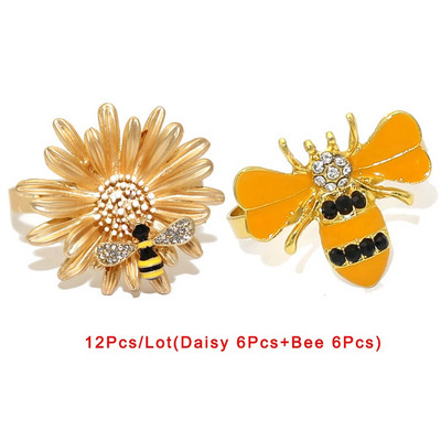 12Gb zelta metāla salvešu gredzeni Flamingo salvešu turētājs kāzu Ziemassvētku ballītei banketu vakariņām auduma dvieļu virtuves dekors HWE16