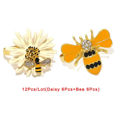 12Gb zelta metāla salvešu gredzeni Flamingo salvešu turētājs kāzu Ziemassvētku ballītei banketu vakariņām auduma dvieļu virtuves dekors HWE16