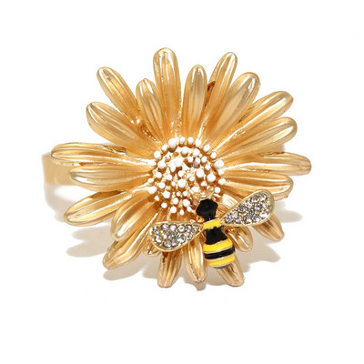 12Gb zelta metāla salvešu gredzeni Flamingo salvešu turētājs kāzu Ziemassvētku ballītei banketu vakariņām auduma dvieļu virtuves dekors HWE16