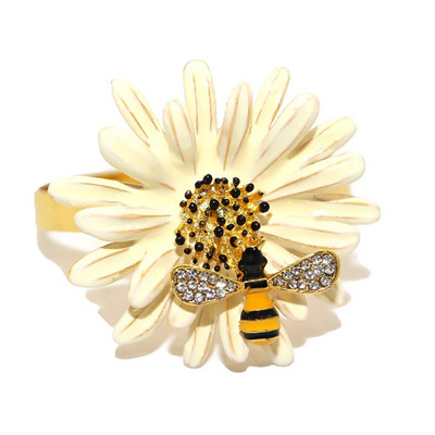 12Gb zelta metāla salvešu gredzeni Flamingo salvešu turētājs kāzu Ziemassvētku ballītei banketu vakariņām auduma dvieļu virtuves dekors HWE16