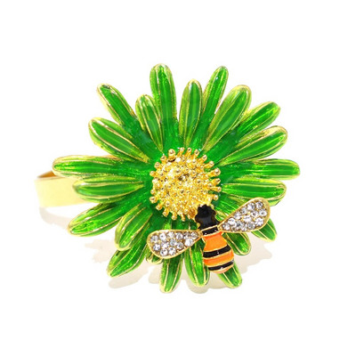 12Gb zelta metāla salvešu gredzeni Flamingo salvešu turētājs kāzu Ziemassvētku ballītei banketu vakariņām auduma dvieļu virtuves dekors HWE16