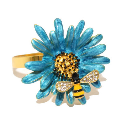 12Gb zelta metāla salvešu gredzeni Flamingo salvešu turētājs kāzu Ziemassvētku ballītei banketu vakariņām auduma dvieļu virtuves dekors HWE16