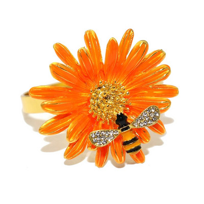 12Gb zelta metāla salvešu gredzeni Flamingo salvešu turētājs kāzu Ziemassvētku ballītei banketu vakariņām auduma dvieļu virtuves dekors HWE16