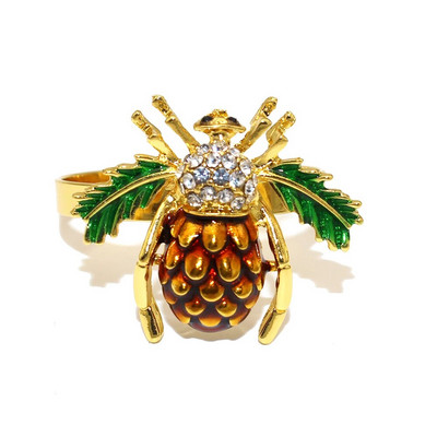 12Gb zelta metāla salvešu gredzeni Flamingo salvešu turētājs kāzu Ziemassvētku ballītei banketu vakariņām auduma dvieļu virtuves dekors HWE16