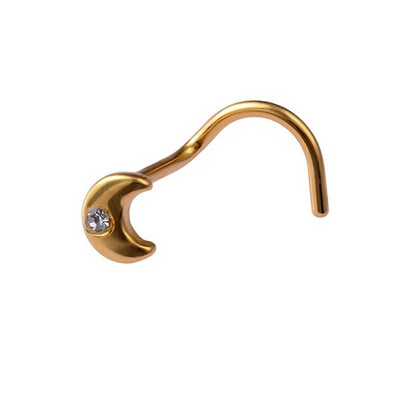 1 ΤΕΜ Δαχτυλίδια για τρύπημα μύτης 20G Ατσάλινο ράβδο μύτης διάφραγμα μύτης 5-σχήμα βίδες Καρφώματα μύτης Λεπτά κοσμήματα διάτρησης στη μύτη