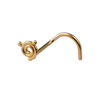 1 ΤΕΜ Δαχτυλίδια για τρύπημα μύτης 20G Ατσάλινο ράβδο μύτης διάφραγμα μύτης 5-σχήμα βίδες Καρφώματα μύτης Λεπτά κοσμήματα διάτρησης στη μύτη