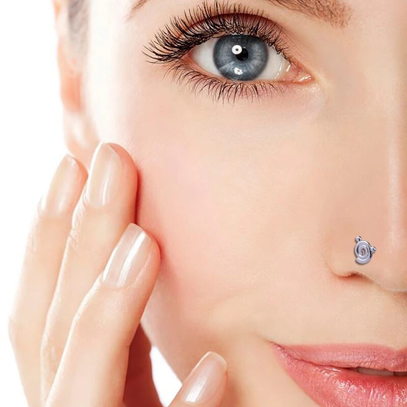 1 ΤΕΜ Δαχτυλίδια για τρύπημα μύτης 20G Ατσάλινο ράβδο μύτης διάφραγμα μύτης 5-σχήμα βίδες Καρφώματα μύτης Λεπτά κοσμήματα διάτρησης στη μύτη