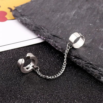 1 tk. Roostevabast terasest ketiga klambriga kõrvarõngad meestele Naistele Punk Hoop Kõrvamansetid Valutud, Läbistamata võltskõrvarõngad Ehted Kingitused