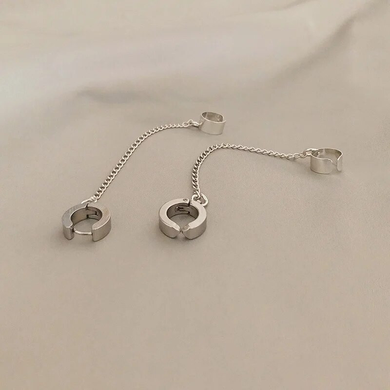 1 tk. Roostevabast terasest ketiga klambriga kõrvarõngad meestele Naistele Punk Hoop Kõrvamansetid Valutud, Läbistamata võltskõrvarõngad Ehted Kingitused