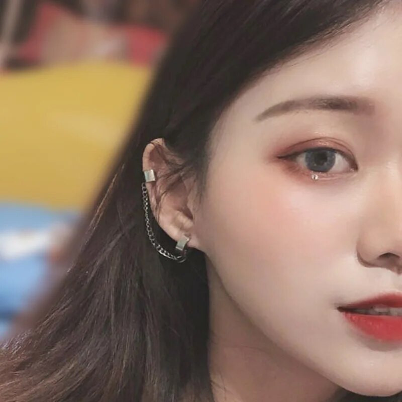 1 tk. Roostevabast terasest ketiga klambriga kõrvarõngad meestele Naistele Punk Hoop Kõrvamansetid Valutud, Läbistamata võltskõrvarõngad Ehted Kingitused