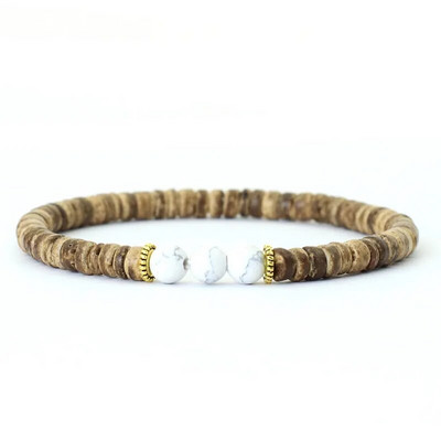 Nova narukvica od perli od prirodnog drva Homme Minimalist 5 mm Narukvica od kokosove ljuske Muški dodaci Lava Tiger Eyes Stone Narukvica Pulseira