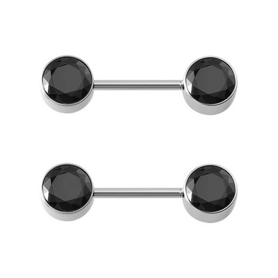 1 pāra krūšu pīrsinga stienis, cirkona krūšu gredzens, kristāla krūšu aizsargs, nerūsējošā tērauda stienis sievietēm, seksīgas ķermeņa rotaslietas, 14 g