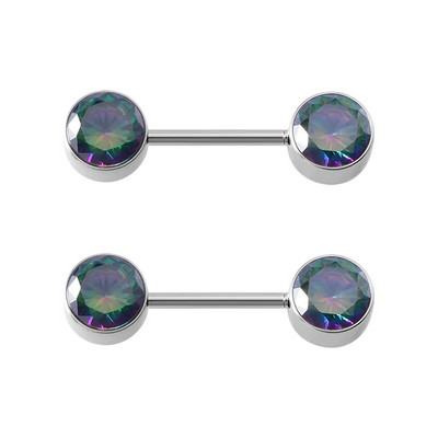 1 pāra krūšu pīrsinga stienis, cirkona krūšu gredzens, kristāla krūšu aizsargs, nerūsējošā tērauda stienis sievietēm, seksīgas ķermeņa rotaslietas, 14 g