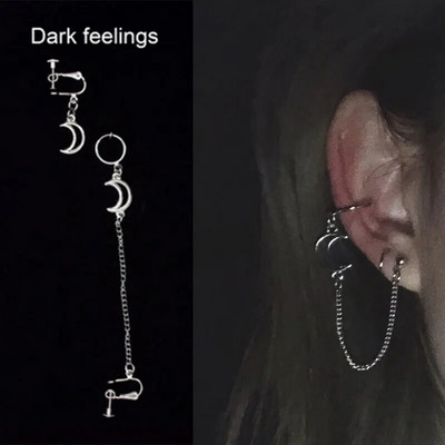 1 tk New Arrival Punk võlts augustamine kõhre klamber kõrvarõngastega kõrvamanseti väike ristrõngas kõrvarõngad kettnaastudega ühe kõrvaga