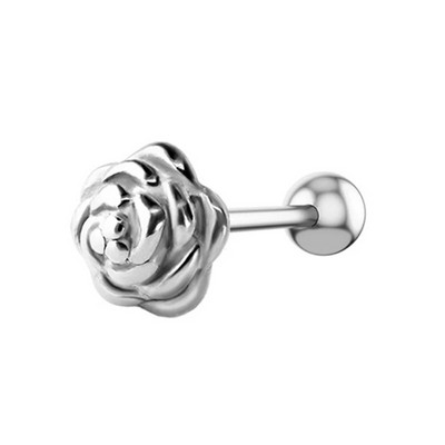 1-4db Nyelvgyűrűk Virág Stud Súly Piercing Rúd Rozsdamentes Acél Porc Fülbevaló Helix női Divat Testékszer 14G