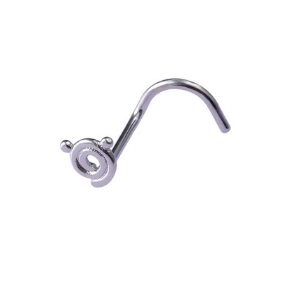 1 gab. 20g Ķirurģiskā tērauda deguna spārna gredzena deguna pīrsings sievietēm kaķis citplanētietis ziedu lapa CZ inkrustēts deguna skrūves gredzeni ķermeņa rotaslietas dāvana