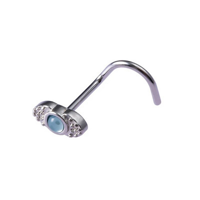 1 gab. 20g Ķirurģiskā tērauda deguna spārna gredzena deguna pīrsings sievietēm kaķis citplanētietis ziedu lapa CZ inkrustēts deguna skrūves gredzeni ķermeņa rotaslietas dāvana