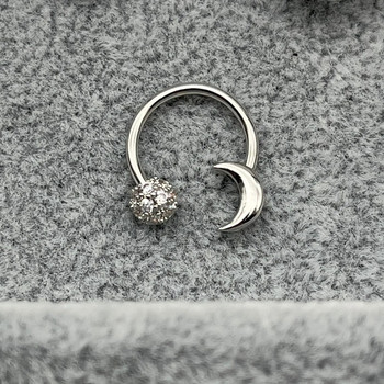 1 τμχ Moon Star Nose Ring Hoop Septum Piercing από ανοξείδωτο ατσάλι Helix Ear cartilage earring Tragus BCR Horseshoe Body Jewelry 16G