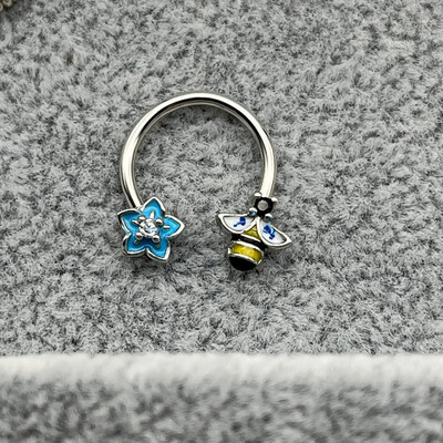 1db Holdcsillag orrgyűrű karika Septum piercing rozsdamentes acél spirál fülporc fülbevaló Tragus BCR patkó testékszer 16G