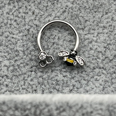 1db Holdcsillag orrgyűrű karika Septum piercing rozsdamentes acél spirál fülporc fülbevaló Tragus BCR patkó testékszer 16G