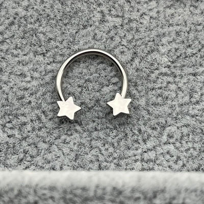 1db Holdcsillag orrgyűrű karika Septum piercing rozsdamentes acél spirál fülporc fülbevaló Tragus BCR patkó testékszer 16G