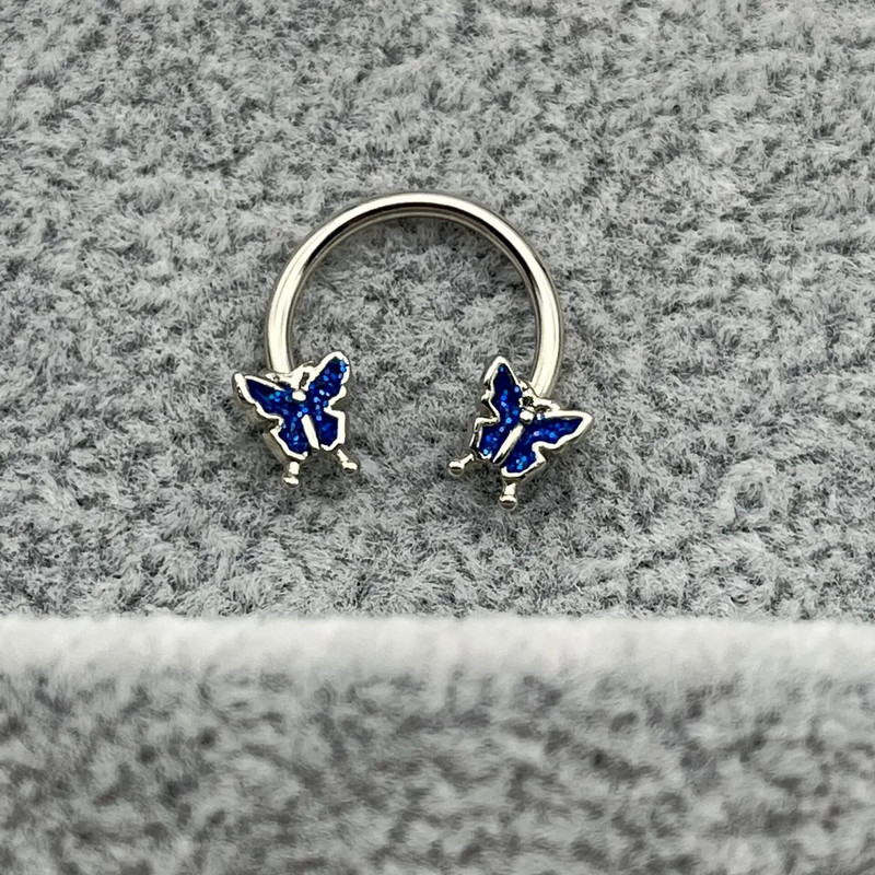 1db Holdcsillag orrgyűrű karika Septum piercing rozsdamentes acél spirál fülporc fülbevaló Tragus BCR patkó testékszer 16G