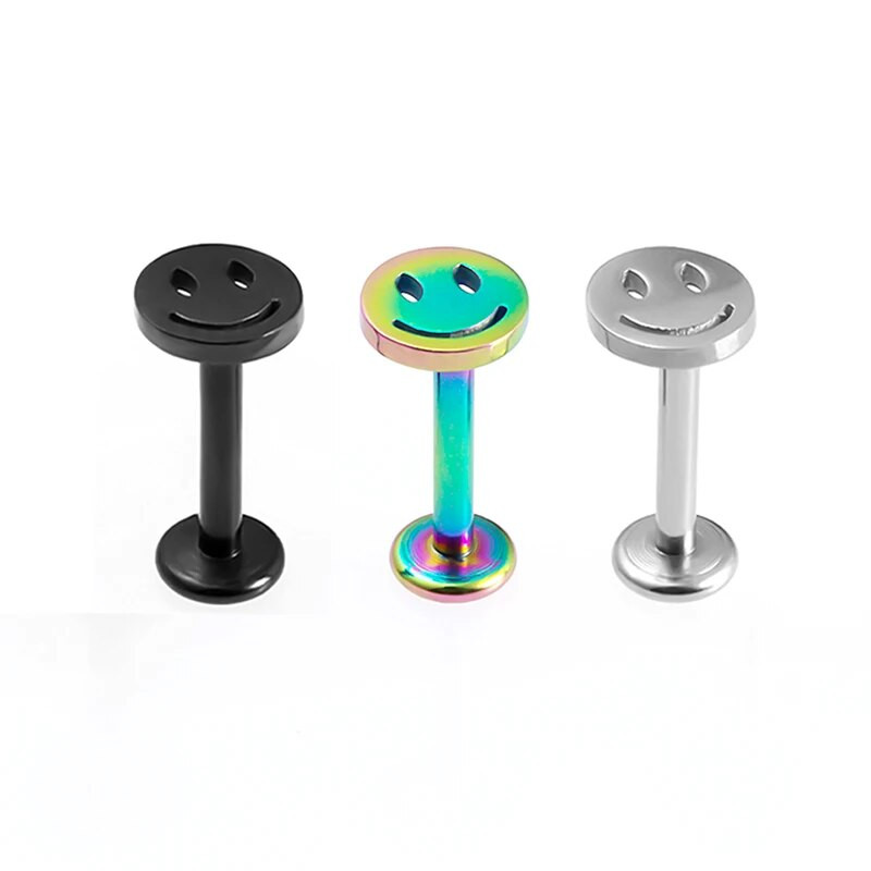 1 tk terasest naeratuse huule läbistav kõrvarõngas Helix Labret augustamine unisex kõrva traguse rõngas sisemine kõrva kõhre augustamine kõrvarõngas 16G