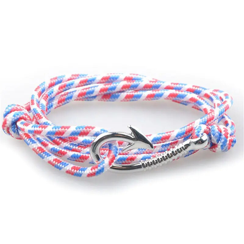 1 buc/lot Brățară de ancorare din oțel titan stil 30 frânghie de nailon Brățară și brățări colorate autentice pentru bărbați bijuterii cadou de modă 19 cm