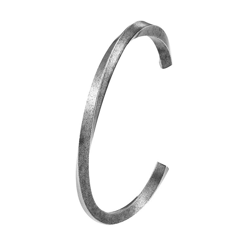 MKENDN vīriešu Twist rokassprādze oksidēta sudraba krāsa nerūsējošā tērauda Mobius aproce rokassprādze viņam Valentīna dienas dāvana