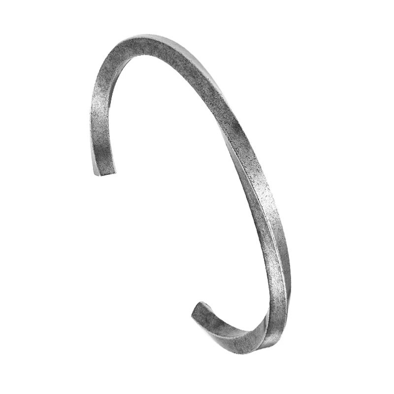 MKENDN vīriešu Twist rokassprādze oksidēta sudraba krāsa nerūsējošā tērauda Mobius aproce rokassprādze viņam Valentīna dienas dāvana