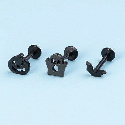 1/3gab Helovīna lūpu gredzens Pīrsings Labret Stud Auskars Ausu skrimslis Tragus Helix Nerūsējošā tērauda stienis sievietēm Vīriešu ķermeņa rotaslietas