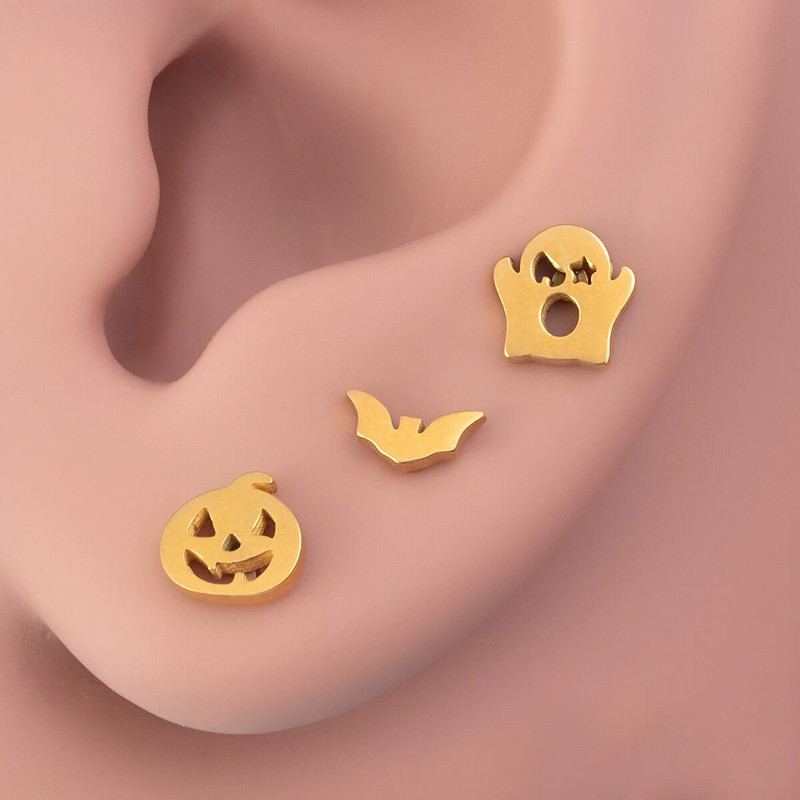 1/3gab Helovīna lūpu gredzens Pīrsings Labret Stud Auskars Ausu skrimslis Tragus Helix Nerūsējošā tērauda stienis sievietēm Vīriešu ķermeņa rotaslietas