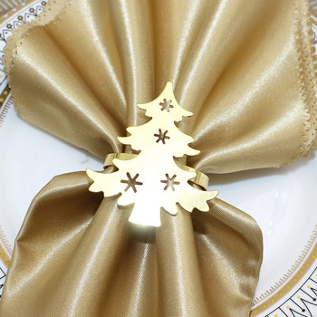 6 τεμ. Χριστουγεννιάτικο χριστουγεννιάτικο δαχτυλίδι για χαρτοπετσέτα χρυσό μεταλλικό χριστουγεννιάτικο νιφάδα χιονιού άλκη για χαρτοπετσέτα χιονάνθρωπος για Χριστουγεννιάτικη διακόσμηση γάμου Πρωτοχρονιάς