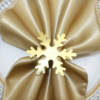 6 τεμ. Χριστουγεννιάτικο χριστουγεννιάτικο δαχτυλίδι για χαρτοπετσέτα χρυσό μεταλλικό χριστουγεννιάτικο νιφάδα χιονιού άλκη για χαρτοπετσέτα χιονάνθρωπος για Χριστουγεννιάτικη διακόσμηση γάμου Πρωτοχρονιάς