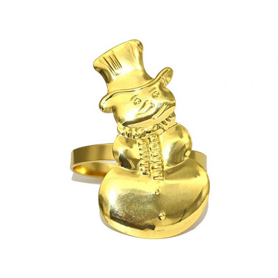 6Gb Ziemassvētku tēmas salvešu gredzens zelta metāla Ziemassvētku sniegpārsla aļņa sniegavīrs salvešu turētājs Jaungada kāzu ballītei Ziemassvētku dekors