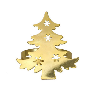 6Gb Ziemassvētku tēmas salvešu gredzens zelta metāla Ziemassvētku sniegpārsla aļņa sniegavīrs salvešu turētājs Jaungada kāzu ballītei Ziemassvētku dekors