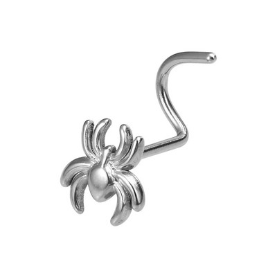 1 gab. Spider Nose Studs Deguna pīrsings sievietēm vīriešiem Nerūsējošā tērauda skrūvējams nāsis gredzens Nariz Stud melns punk ķermeņa rotaslietas dāvana 20G