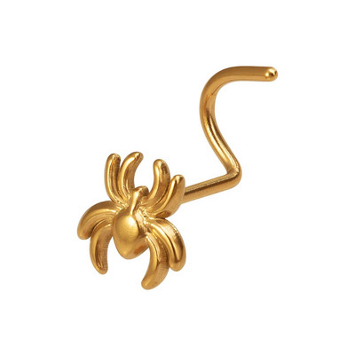 1 gab. Spider Nose Studs Deguna pīrsings sievietēm vīriešiem Nerūsējošā tērauda skrūvējams nāsis gredzens Nariz Stud melns punk ķermeņa rotaslietas dāvana 20G