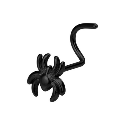 1 gab. Spider Nose Studs Deguna pīrsings sievietēm vīriešiem Nerūsējošā tērauda skrūvējams nāsis gredzens Nariz Stud melns punk ķermeņa rotaslietas dāvana 20G