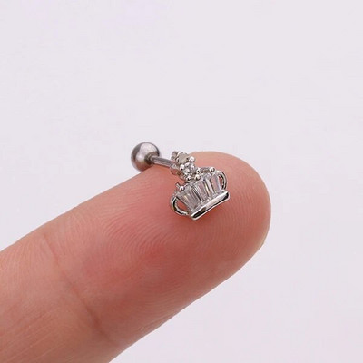 1Gb Ear Stud Circon Cartilag Auskars Eleganti Ausu gredzeni Tragus Pīrsings Sievietēm Helix Daith Ananāsu Pērlītes Ķermeņa Rotaslietas 20G