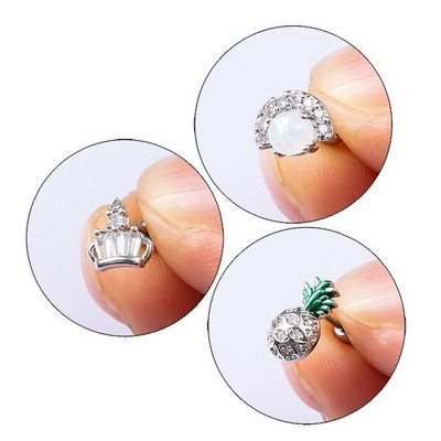 1Gb Ear Stud Circon Cartilag Auskars Eleganti Ausu gredzeni Tragus Pīrsings Sievietēm Helix Daith Ananāsu Pērlītes Ķermeņa Rotaslietas 20G