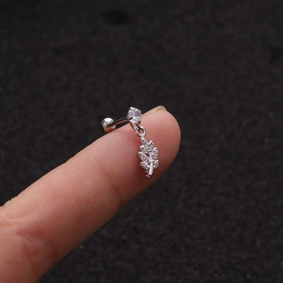 1Gb Ear Stud Circon Cartilag Auskars Eleganti Ausu gredzeni Tragus Pīrsings Sievietēm Helix Daith Ananāsu Pērlītes Ķermeņa Rotaslietas 20G