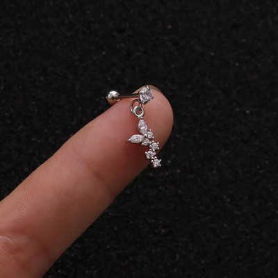 1Gb Ear Stud Circon Cartilag Auskars Eleganti Ausu gredzeni Tragus Pīrsings Sievietēm Helix Daith Ananāsu Pērlītes Ķermeņa Rotaslietas 20G