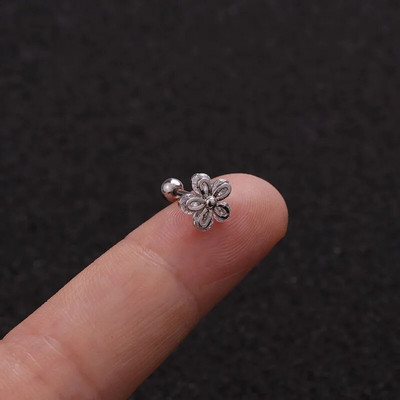 1Gb Ear Stud Circon Cartilag Auskars Eleganti Ausu gredzeni Tragus Pīrsings Sievietēm Helix Daith Ananāsu Pērlītes Ķermeņa Rotaslietas 20G